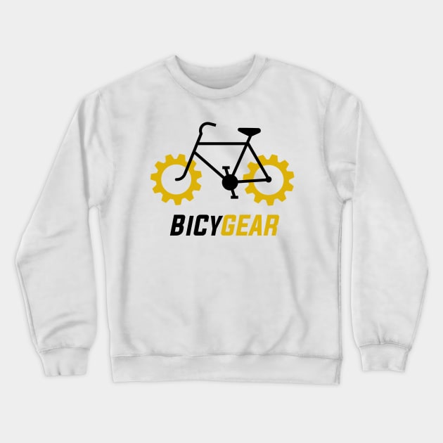 Black Bicycle w/ Yellow Gear Wheels Crewneck Sweatshirt by Freid